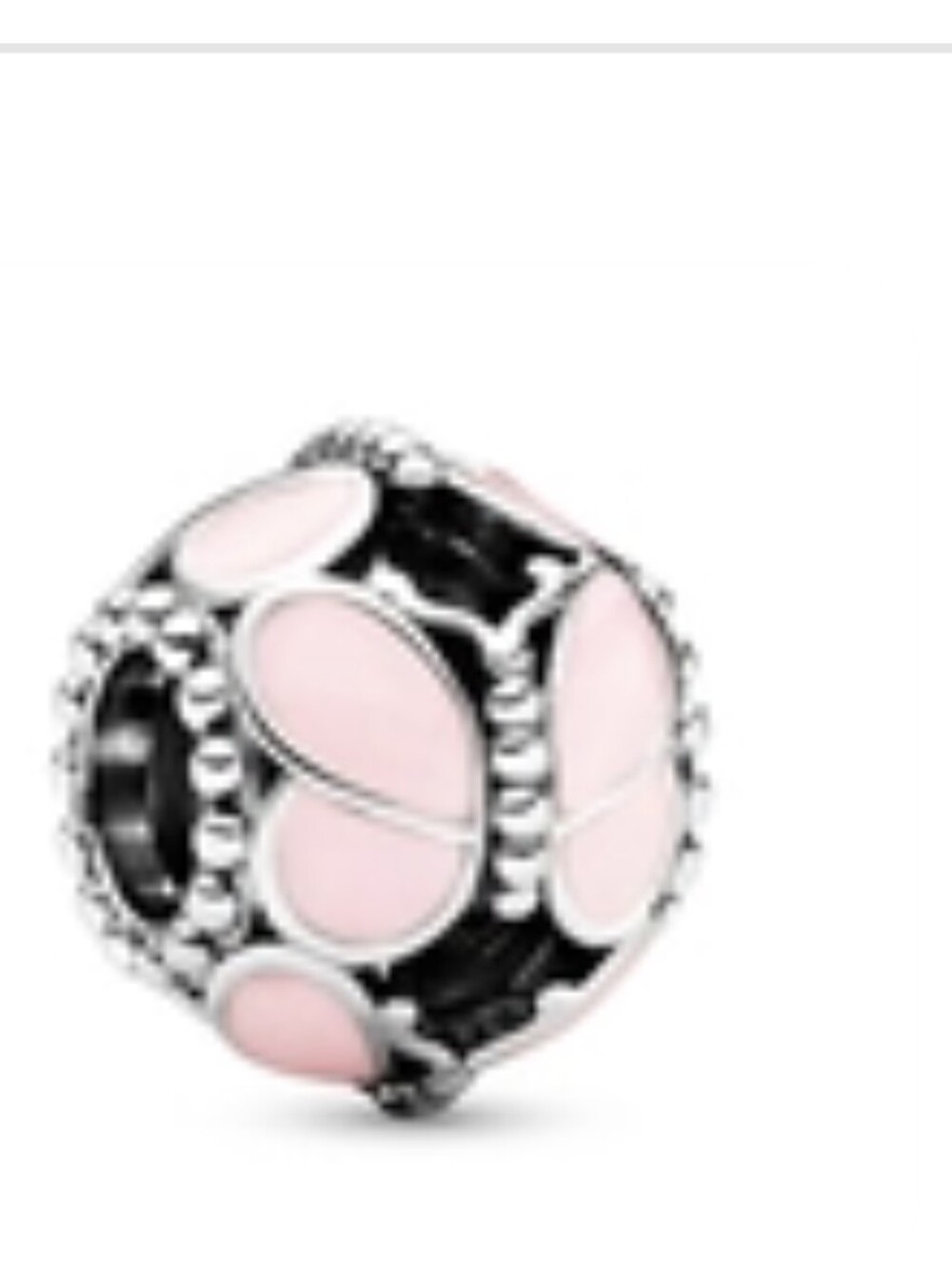 Pink Enamel Butterfly Charm Bead